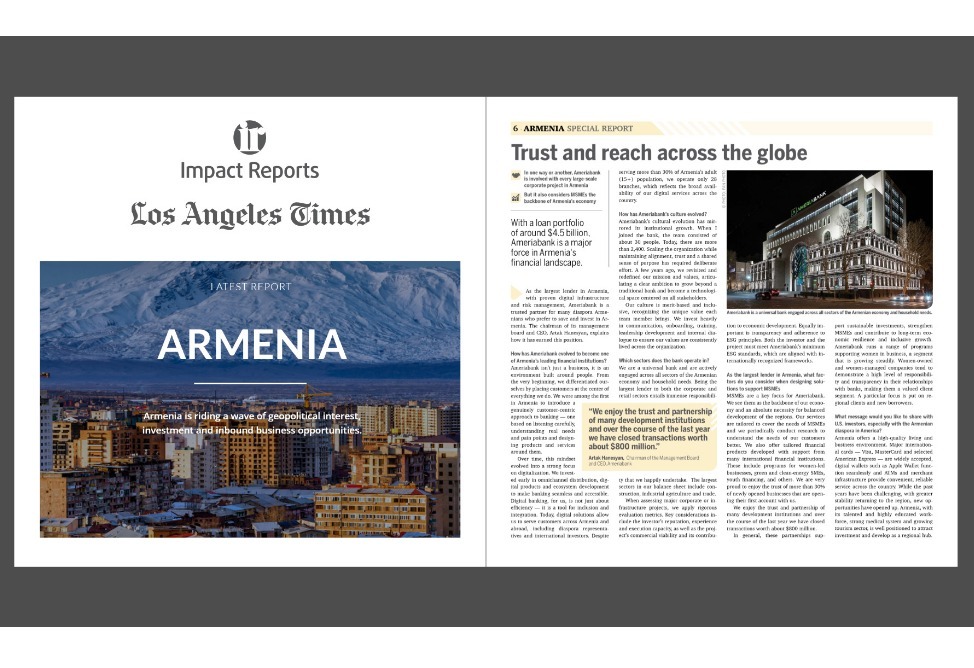 Америабанк представлен в докладе «Armenia Report 2026» в Los Angeles Times